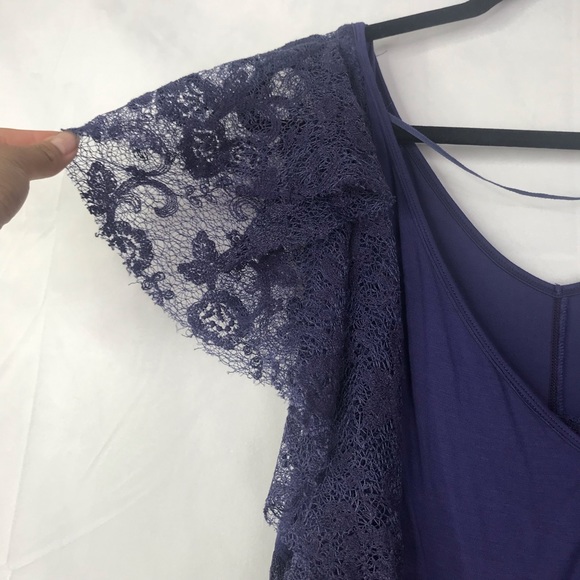 FP Heatherton sheer lace mesh fairy sleeve blouse - Picture 5 of 11